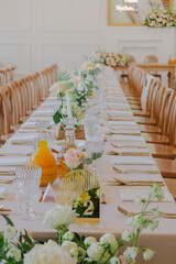 Elegant wedding table with floral decoration