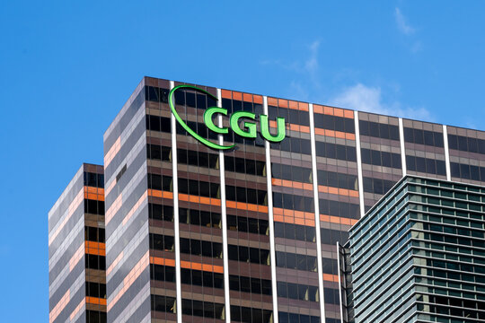 Docklands, VIC, Australia - August 31, 2025: CGU Insurance headquarters in Docklands, VIC, Australia. 