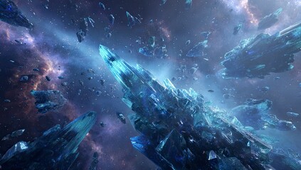 Obraz premium Crystalline Void Echoes of a Shattered Star