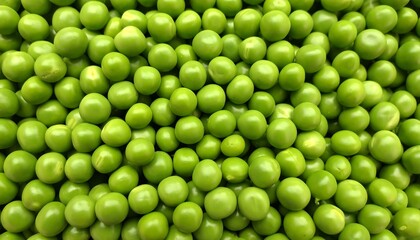 Fresh green peas densely packed