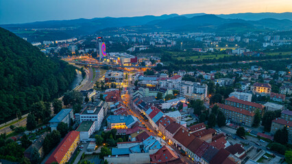 Fototapeta premium Sunset view of the city center of Banska Bystrica, Slovakia