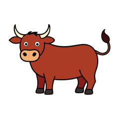 Ox White Background Vector Illustration