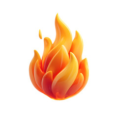 Vibrant 3d fire emoji icon glowing with intense heatagainst a dark background