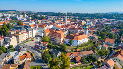 Obraz premium Aerial view of Domazlice, Czech republic