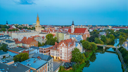 Fototapeta premium Panorama view of the old town of Opole, Poland