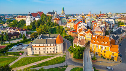 Panorama view of the old town of Lublin, Poland