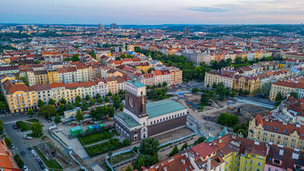 Fototapeta premium Sunset panorma view of Church of the Sacred Heart of Jesus in Vi