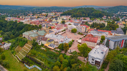Obraz premium Panorama view of Rynek square in Sanok, Poland