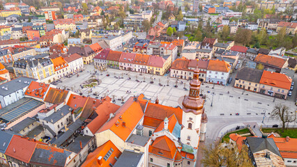 Aerial view of Polish town Pszczyna