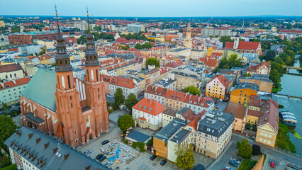 Fototapeta premium Panorama view of Polish town Opole