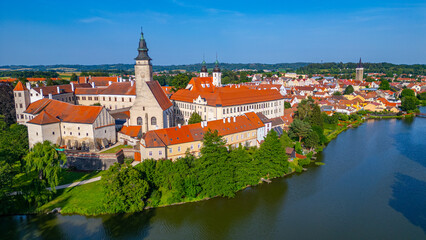 Obraz premium Panorama view of Czech town Telc