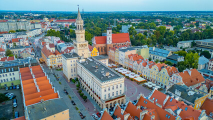 Panorama view of Rynek square in Opole, Poland