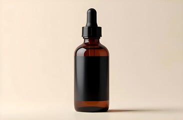 Fototapeta premium Dropper serum bottle mock up with blank label, place for logo, design, text. minimal studio with soft light background