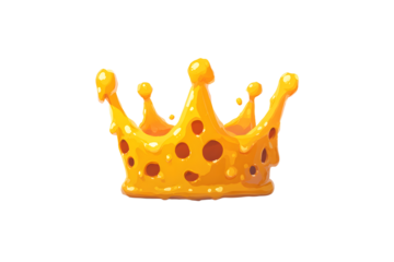 Golden crown mascot. Vector illustration isolated onwhite background. Good forlogos, icons, posters, stikers.