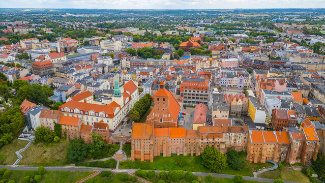 Panorama view of Grudziadz town in Poland