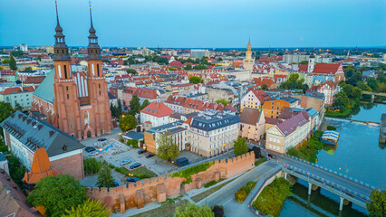 Obraz premium Panorama view of Polish town Opole