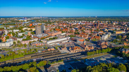 Fototapeta premium Panorama view of Gdansk in Poland