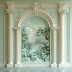 Luxury Architectural Wall Murals &ndash; Elegant Backdrops with Classical Arches, Columns, Fresco Style and Marble Textures-22