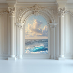 Luxury Architectural Wall Murals &ndash; Elegant Backdrops with Classical Arches, Columns, Fresco Style and Marble Textures-8