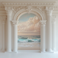 Luxury Architectural Wall Murals &ndash; Elegant Backdrops with Classical Arches, Columns, Fresco Style and Marble Textures-7