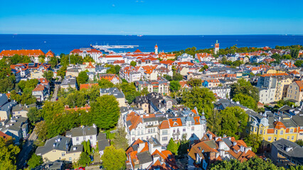Fototapeta na wymiar Panorama view of Polish town Sopot