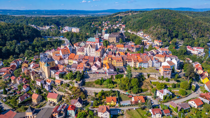 Panorama view of old town of Loket, Czech republic