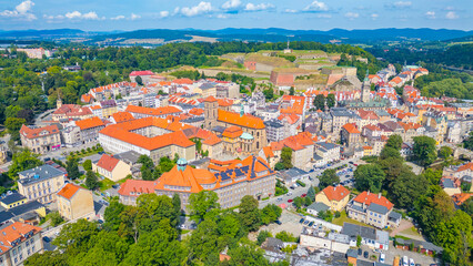 Obraz premium Panorama view of Polish town Klodzko