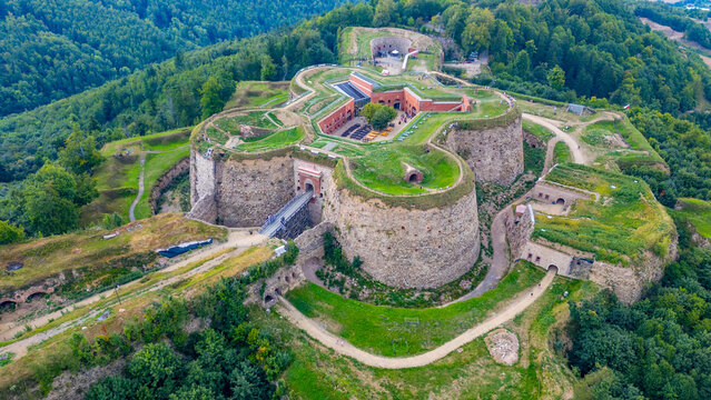 Panorama of Srebrna Gora fortress in Poland