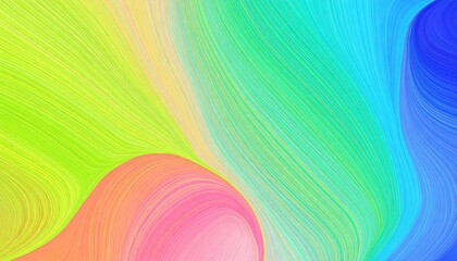 A vibrant and dynamic abstract design featuring a blend of pastel colors, flowing lines, and soft curves.