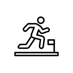 Running to success icon vector illustration for business goal achievement and motivation concept design