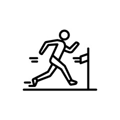 Running silhouette vector image for sports and athletics showcasing speed and motion graphics design element vector