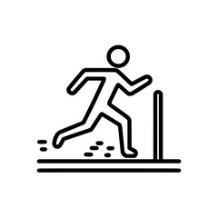 Running race silhouette icon vector illustration for sport competition and athletic event design concept