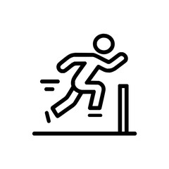 Running hurdle race icon vector illustration obstacle course sport athletic competition challenge fitness 100m
