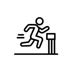 Running hurdle icon vector illustration for sports competition and athletic event design element for website 100