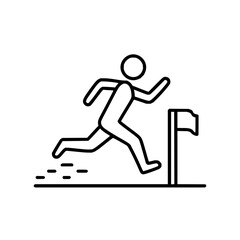 Fototapeta premium Running competition line art vector illustration for sports and fitness themed design projects and templates