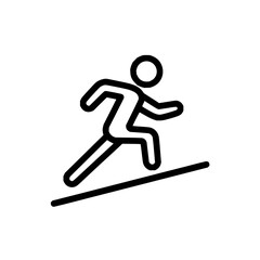 Obraz premium Running man icon vector illustration for marathon runner sport competition and fitness training design concept