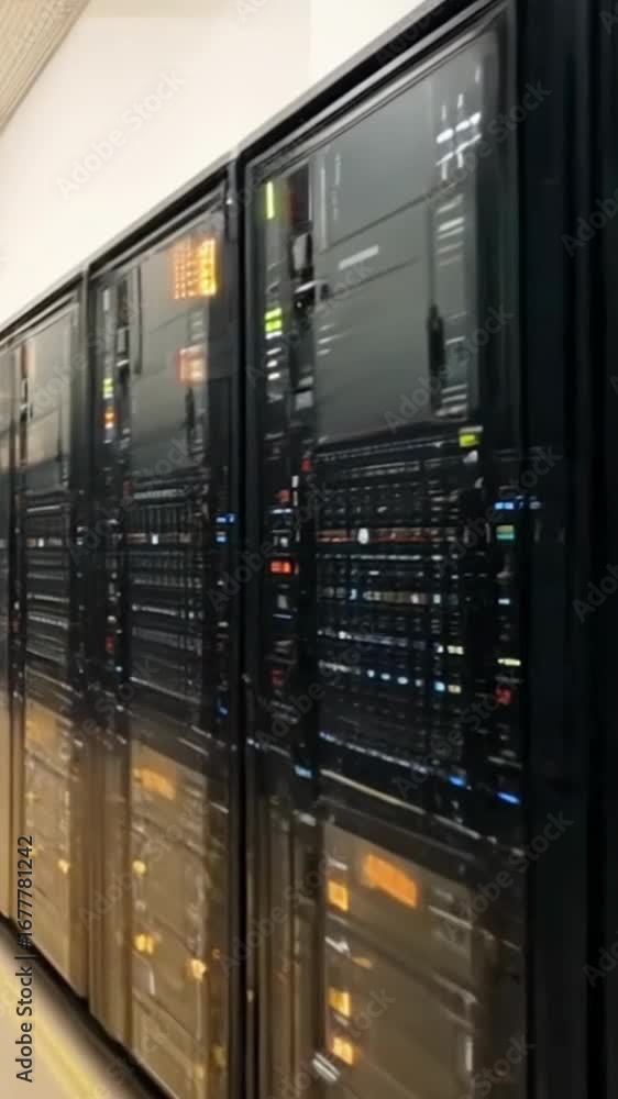 Fototapete modern data center with rows of high-tech server racks in secure facility. concept of cloud computin