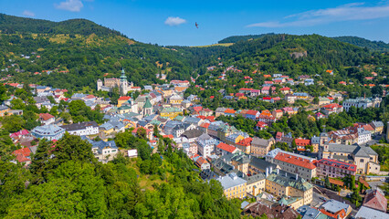 Fototapeta premium Panorama view of Banska Stiavnica, Slovakia