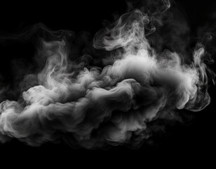 black smoke cloud effect isolated design realistic fog mist texture overlay dynamic vapor swirl motion concept