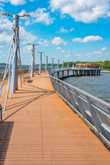 Fototapeta premium Wooden pier in marina on Plock, Poland