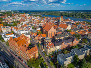 Obraz premium Panorama view of the old town of Torun, Poland
