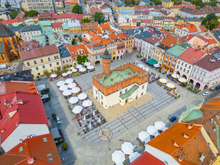 Panorama view of Polish town Tarnow during a sunny day