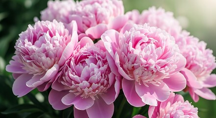 Pink Peonies in Bloom Garden Flowers.