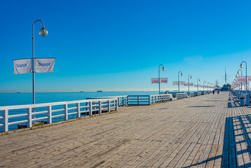 Obraz premium Summer day at pier in Sopot, Poland