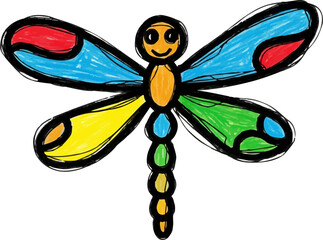Obraz premium A Dragonfly with Four Mismatched Wings