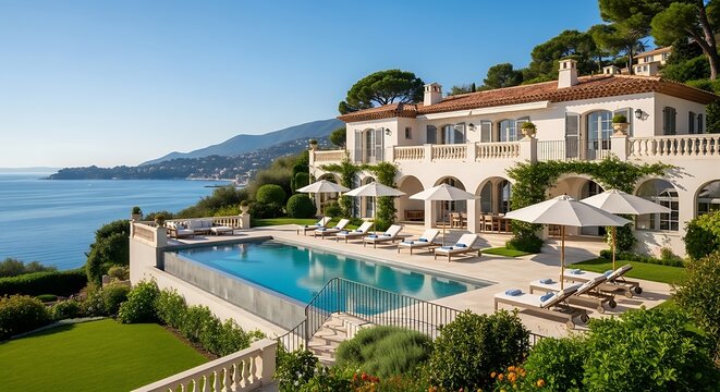 Luxurious Villa with Infinity Pool Overlooking the Mediterranean Sea.