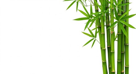 Naklejka premium Green bamboo plant isolated on white background, a natural and decorative element for zen and spa