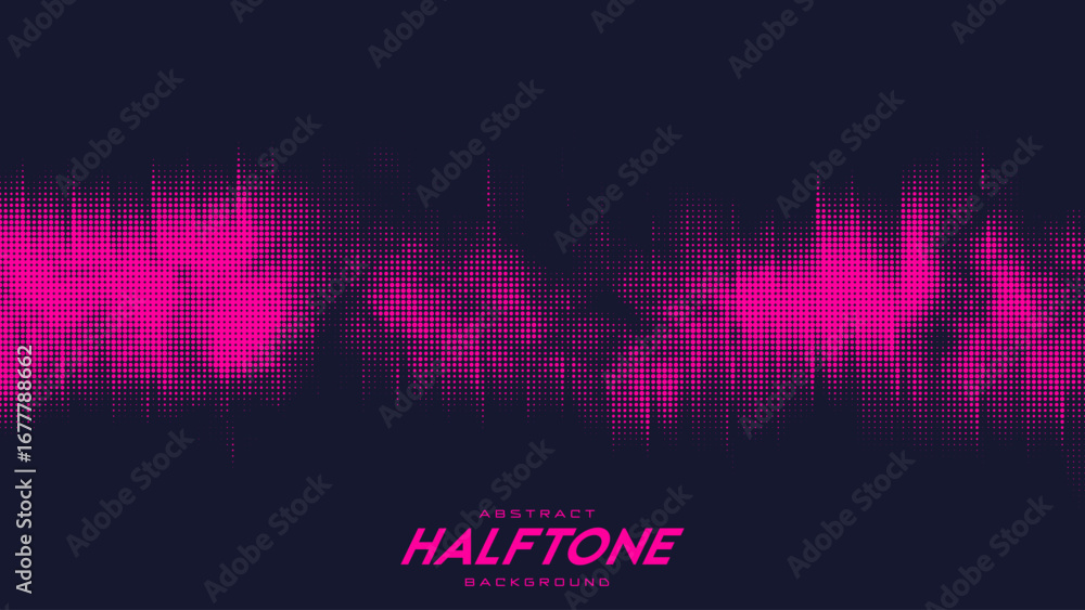 Poster abstract vector torn red halftone sound wave. scrathed dotted texture element.