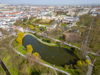 Aerial view of the he palace of the krakow bishops ��� Nat