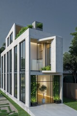 Fototapeta premium Modern Concrete House with Greenery